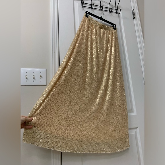 Long Gold Sequin Skirt - Picture 12 of 17